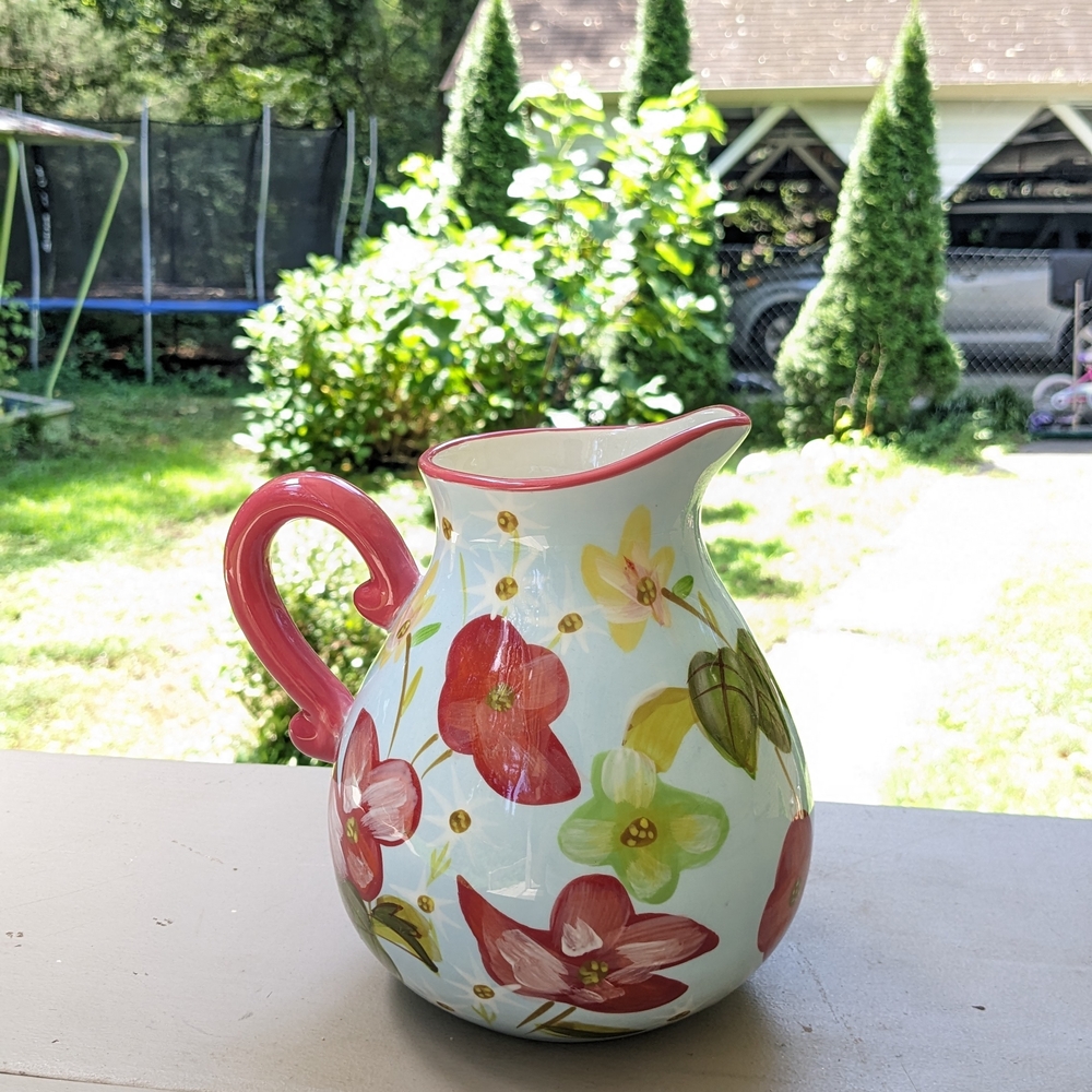 Harry & David Floral Ceramic Pitcher